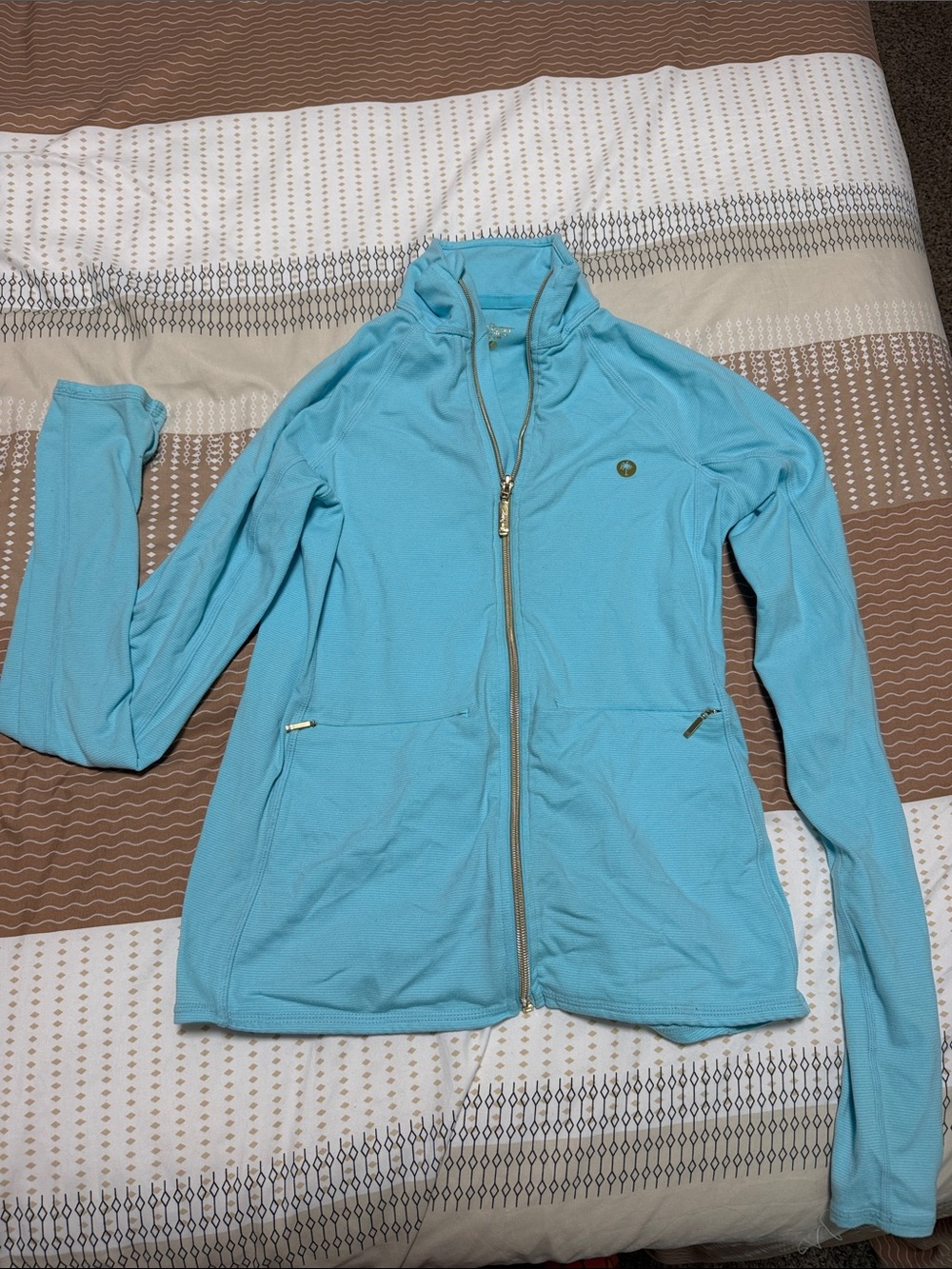 Lilly Pulitzer Women's Light Blue Full-Zip Utility Jacket
